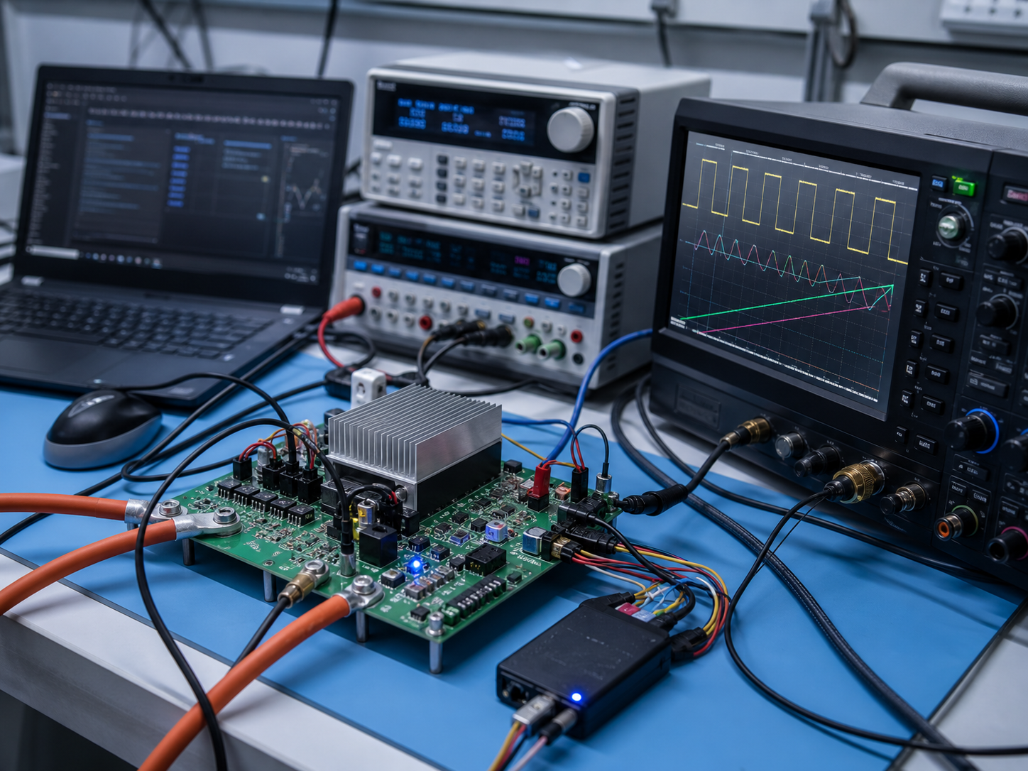 EV charger firmware development bench