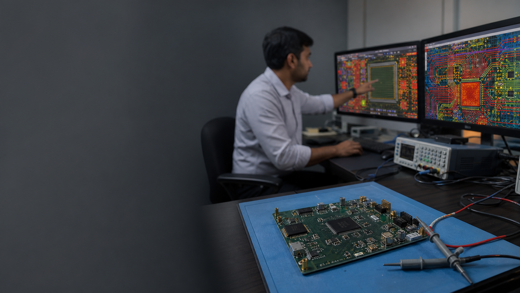 PCB design workstation at SRM Designs, Hyderabad